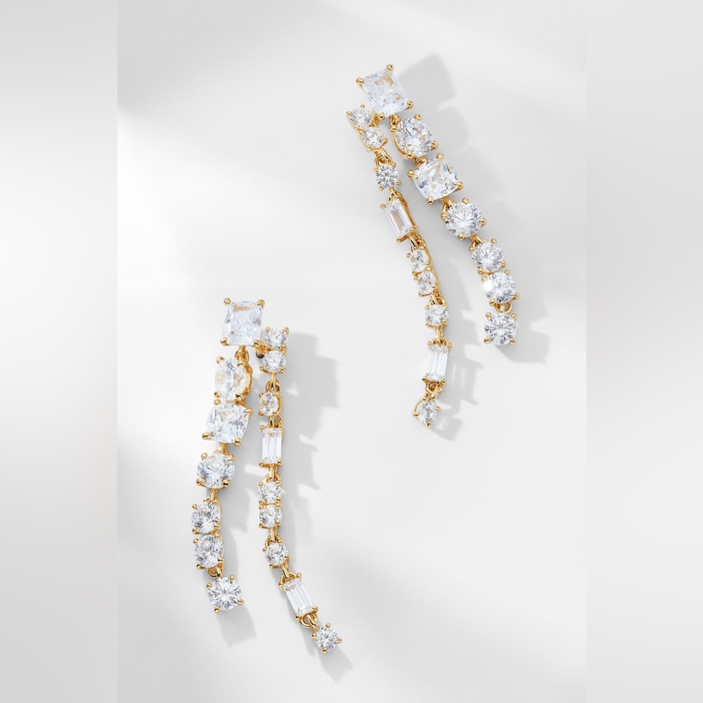 NADRI A LA CARTE CZ DOUBLE LINEAR EARRINGS, BRAND NEW, $85